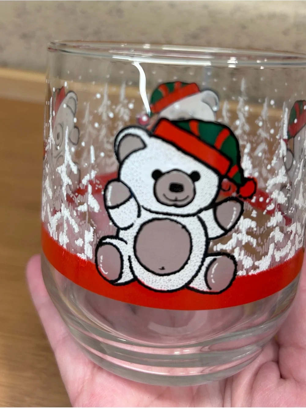 #Vintage #Teddy Bear #Christmas Glasses (set of 4)